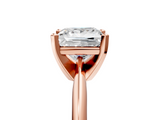 Rose gold Princess Cut Solitaire Ring with Four-Prong Setting on a Classic Band_93