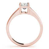 Rose gold Princess Cut Solitaire Ring with Split Shank and Four-Prong Setting 2