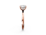 Rose gold Princess Cut Solitaire Ring with Thin Band and Four-Prong Setting_38