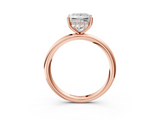 Rose gold Princess Cut Solitaire Ring with Thin Band and Four-Prong Setting_39