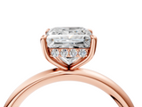 Rose gold Princess Cut Solitaire Ring with Thin Band and Four-Prong Setting_40