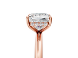 Rose gold Princess Cut Solitaire Ring with Thin Band and Four-Prong Setting_41