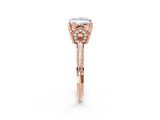 Rose gold Princess Cut Solitaire Split Shank Pave Diamond Engagement Ring with Four-Prong Setting_11