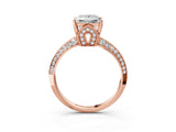 Rose gold Princess Cut Solitaire Split Shank Pave Diamond Engagement Ring with Four-Prong Setting_12