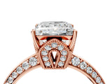 Rose gold Princess Cut Solitaire Split Shank Pave Diamond Engagement Ring with Four-Prong Setting_13