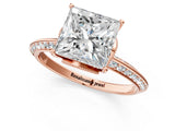 Rose gold Princess Cut Solitaire Split Shank Pave Diamond Engagement Ring with Four-Prong Setting_34