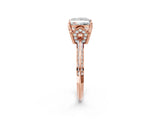 Rose gold Princess Cut Solitaire Split Shank Pave Diamond Engagement Ring with Four-Prong Setting_35