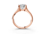 Rose gold Princess Cut Solitaire Tension Set Diamond Ring with Split Shank Band_18