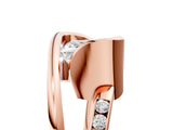 Rose gold Princess Cut Solitaire Tension-Set Diamond Split Shank Ring_20