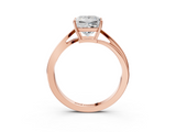 Rose gold Princess Cut Solitaire Twist Band Ring with Four-Prong Setting_35