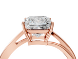 Rose gold Princess Cut Solitaire Twist Band Ring with Four-Prong Setting_36