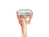 Rose gold Princess Cut Solitaire Twist Band Ring with Four-Prong Setting_37