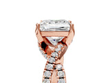 Rose gold Princess Cut Solitaire Twist Pave Diamond Engagement Ring with Prong Setting_20