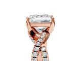Rose gold Princess Cut Solitaire Twist Pave Diamond Engagement Ring with Prong Setting_44