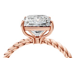 Rose gold Princess Cut Solitaire Twisted Band 4-Prong Ring_19