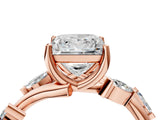 Rose gold Princess Cut Solitaire Twisted Band Marquise Accent Prong Setting Ring_7