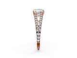 Rose gold Princess Cut Split Shank Pave Diamond Engagement Ring with Four-Prong Setting_30