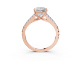 Rose gold Princess Cut Split Shank Pave Diamond Engagement Ring with Four-Prong Setting_31