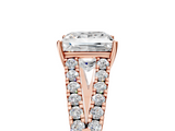 Rose gold Princess Cut Split Shank Pave Diamond Engagement Ring with Four-Prong Setting_33