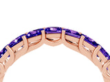 Rose gold Princess Cut Tanzanite Channel-Set Eternity Band with Prong Setting_10