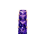 Rose gold Princess Cut Tanzanite Channel-Set Eternity Band with Prong Setting_11