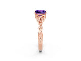 Rose gold Princess Cut Tanzanite Solitaire Engagement Ring with Celtic Knot Band and Four-Prong Setting_2