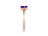 Rose gold Princess Cut Tanzanite Solitaire Engagement Ring with Classic Band and Four-Prong Setting_26