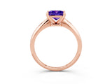 Rose gold Princess Cut Tanzanite Solitaire Engagement Ring with Classic Band and Four-Prong Setting_27
