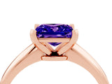 Rose gold Princess Cut Tanzanite Solitaire Engagement Ring with Classic Band and Four-Prong Setting_28