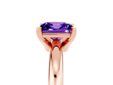 Rose gold Princess Cut Tanzanite Solitaire Engagement Ring with Round Band and Four-Prong Setting_5