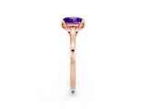 Rose gold Princess Cut Tanzanite Solitaire Ring with Flower Prong Setting and Classic Band_14