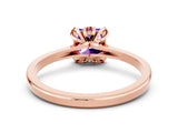 Rose gold Princess Cut Tanzanite Solitaire Ring with Flower Prong Setting and Classic Band_38