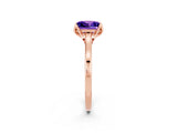 Rose gold Princess Cut Tanzanite Solitaire Ring with Flower Prong Setting and Classic Band_40