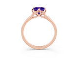 Rose gold Princess Cut Tanzanite Solitaire Ring with Flower Prong Setting and Classic Band_41