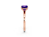 Rose gold Princess Cut Tanzanite Solitaire Ring with Thin Band and Prong Setting_14