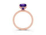 Rose gold Princess Cut Tanzanite Solitaire Ring with Thin Band and Prong Setting_15