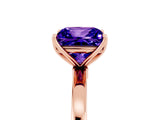 Rose gold Princess Cut Tanzanite Solitaire Ring with Thin Band and Prong Setting_17