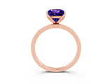 Rose gold Princess Cut Tanzanite Solitaire Ring with Thin Band and Prong Setting_27