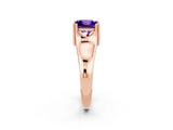 Rose gold Princess Cut Tanzanite Solitaire Ring with Wide Band and Prong Setting_2