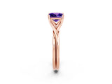 Rose gold Princess Cut Tanzanite Solitaire Twist Band Prong Setting Ring_38