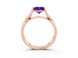 Rose gold Princess Cut Tanzanite Solitaire Twist Band Prong Setting Ring_39
