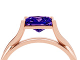 Rose gold Princess Cut Tanzanite Solitaire Twist Band Prong Setting Ring_40