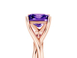 Rose gold Princess Cut Tanzanite Solitaire Twist Band Prong Setting Ring_41