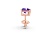 Rose gold Princess Cut Tanzanite Stud Earrings_20