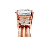 Rose gold Princess Cut Three-Stone Channel Set Ring with Bar Prongs_66