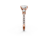 Rose gold Princess Cut Three-Stone Diamond Pavé Band with Prong Setting_25