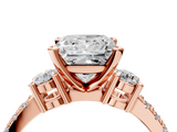 Rose gold Princess Cut Three-Stone Diamond Pavé Band with Prong Setting_27
