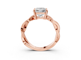 Rose gold Princess Cut Twisted Pavé Band Solitaire Ring with Four-Prong Setting_97