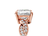 Rose gold Princess Cut Twisted Pavé Band Solitaire Ring with Four-Prong Setting_99