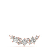 Rose gold Princess Cut V-Shape Diamond Pendant with Four-Prong Setting 1